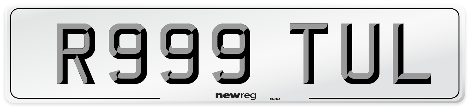 R999 TUL Number Plate from New Reg